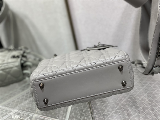 cd small lady di.or my abcD*or bag cannage lambskin guncolor tone metal grey