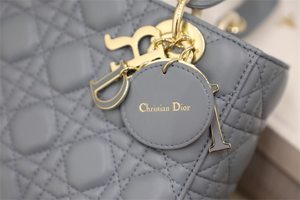 cd small lady di.or my abcD*or bag cannage lambskin enamel charms gold tone metal cloud blue
