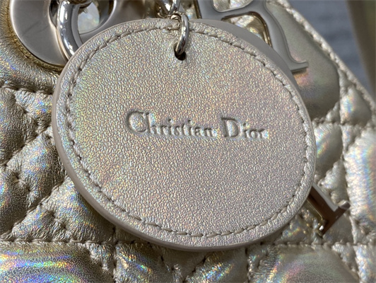 cd small lady di.or my abcD*or bag cannage lambskin gold tone metal champagne gold