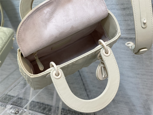 cd small lady di.or my abcd*or bag cannage calfskin with Di*m*nd motif white