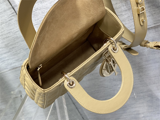 cd small lady di.or my abcD*or bag cannage lambskin gold tone metal natural