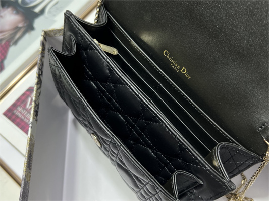cd miss D*or chain pouch cannage lambskin black