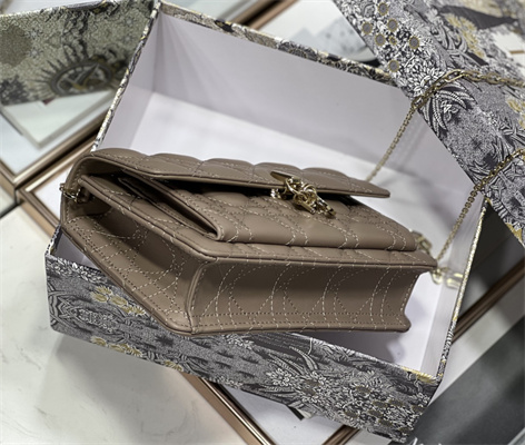 cd miss D*or chain pouch cannage lambskin taupe