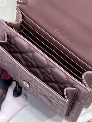 cd miss D*or chain pouch cannage lambskin peony pink