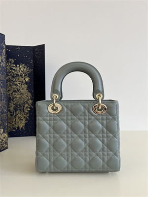 cd small lady di.or my abcD*or bag cannage lambskin gold tone metal stone grey