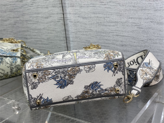 CD Medium Lady Di.or D-Lite Bag R??ve d’Infini Embroidery White and Multicolor