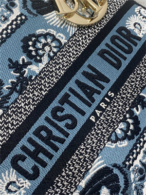 CD Medium Lady Di.or D-Lite Bag Butterfly Bandana Embroidery Denim Blue Multicolor