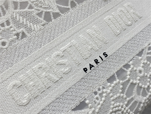 CD Medium Lady Di.or D-Lite Bag White D-Lace Macram?? Embroidery