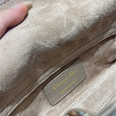 CD Lady D-Joy Micro Bag Cannage Lambskin Gold Tone Metal Taupe