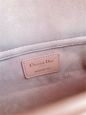 CD Small Lady D-Joy Bag Cannage Lambskin Gold Tone Metal Antique Pink