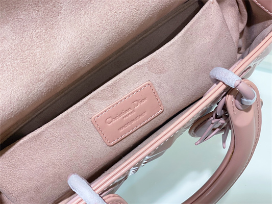 cd medium lady d-joy bag cannage calfskin with Di*m*nd motif pink