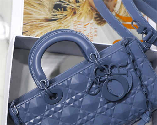 cd medium lady d-joy bag cannage calfskin with Di*m*nd motif blue