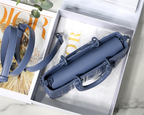 cd medium lady d-joy bag cannage calfskin with Di*m*nd motif blue