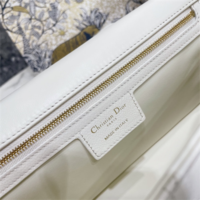 cd large di.or caro bag S*pple cannage calfskin gold tone metal white