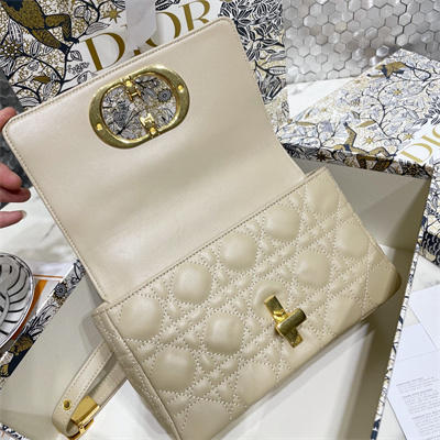 cd large di.or caro bag S*pple cannage calfskin gold tone metal sand