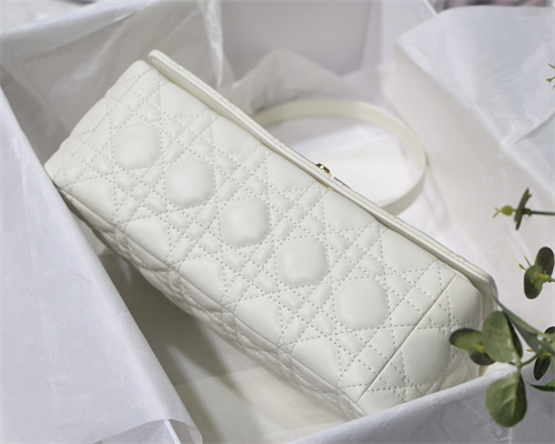 cd medium di.or caro bag S*pple cannage calfskin gold tone metal white