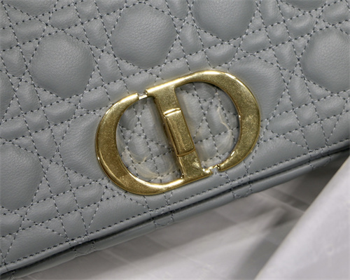 cd medium di.or caro bag S*pple cannage calfskin gold tone metal stone grey