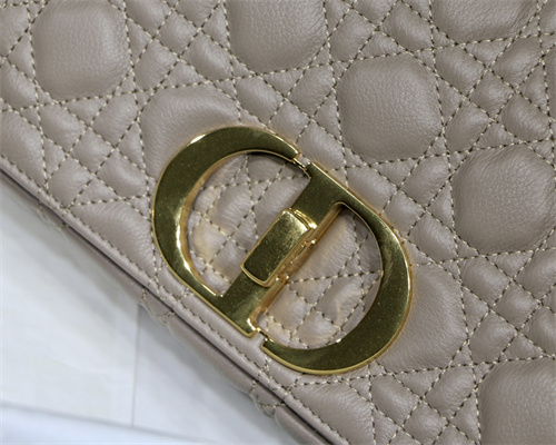 cd medium di.or caro bag S*pple cannage calfskin gold tone metal taupe
