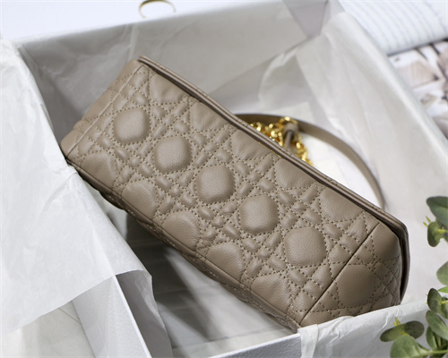 cd medium di.or caro bag S*pple cannage calfskin gold tone metal taupe