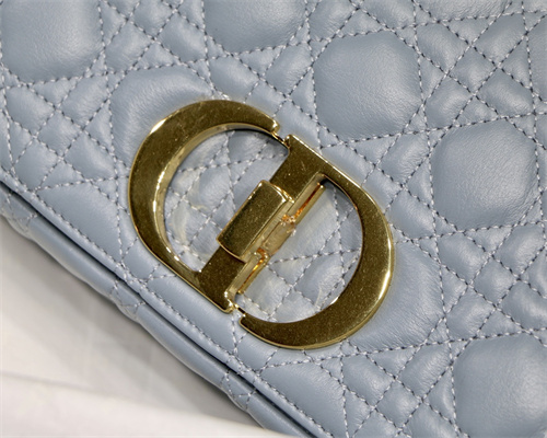 cd medium di.or caro bag S*pple cannage calfskin gold tone metal blue