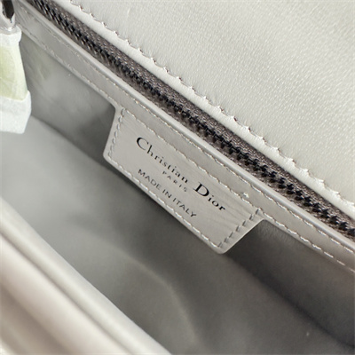 CD Small Di.or Caro Bag Quilted Macrocannage Calfskin Guncolor Tone Metal Grey