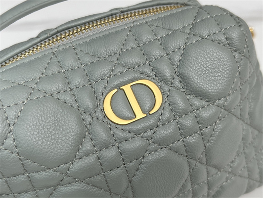 cd caro d-cosy mini bag S*pple cannage calfskin gold tone metal grey