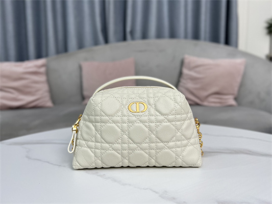 cd caro d-cosy mini bag S*pple cannage calfskin gold tone metal cream