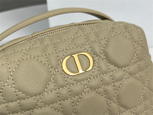 cd caro d-cosy mini bag S*pple cannage calfskin gold tone metal beige