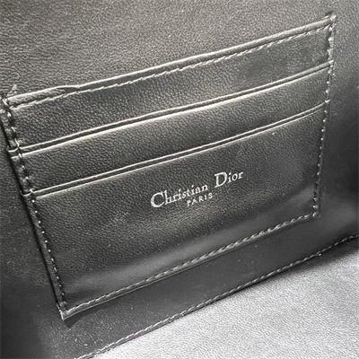 CD Caro Box Bag Macrocannage Calfskin Guncolor Tone Metal Black