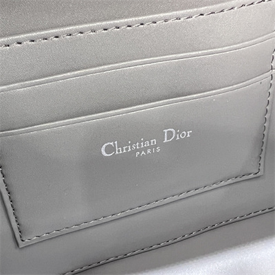 CD Caro Box Bag Macrocannage Calfskin Guncolor Tone Metal Grey