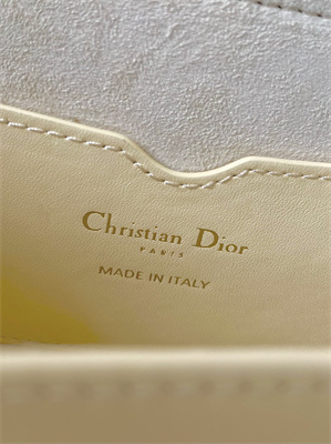 CD Di.or Bobby East-West Bag Box Calfskin Pale Yellow