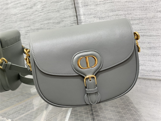 CD Medium Di.or Bobby Bag Box Calfskin Stone Grey