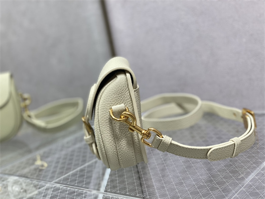 CD Small Di.or Bobby Bag Grained Calfskin White