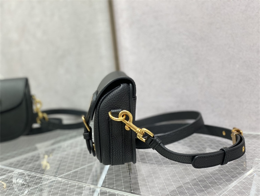 CD Small Di.or Bobby Bag Grained Calfskin Black