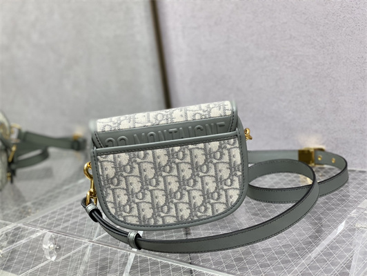 CD Small Di.or Bobby Bag Grey Oblique Jacquard