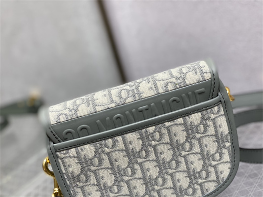 CD Small Di.or Bobby Bag Grey Oblique Jacquard