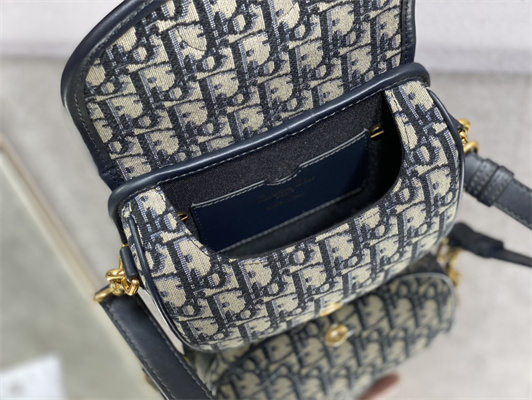 CD Small Di.or Bobby Bag Blue Oblique Jacquard