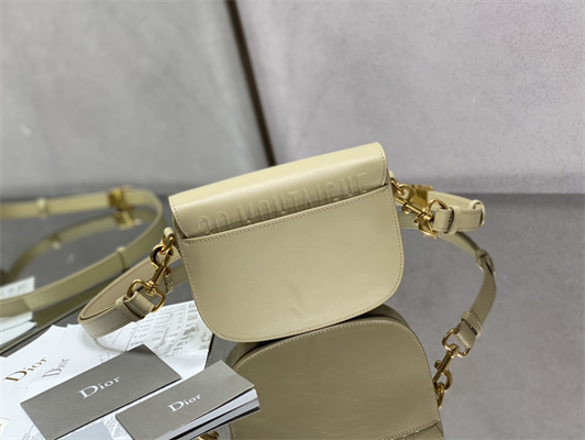 CD Small Di.or Bobby Bag Box Calfskin Sand-Colored