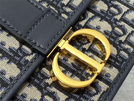 CD Small 30 Montaigne Bag Blue Oblique Jacquard