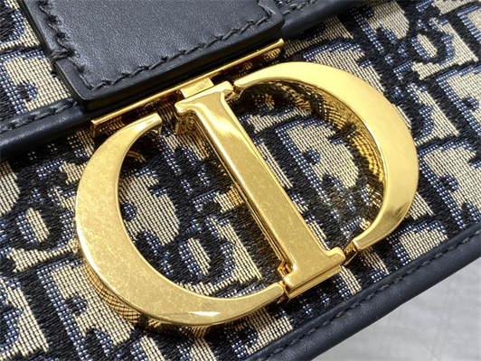 CD 30 Montaigne Chain Bag Blue Oblique Jacquard