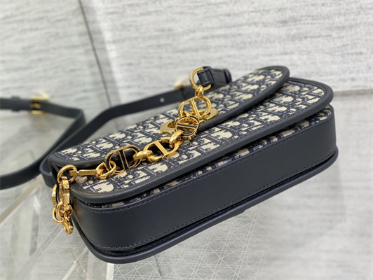 CD 30 Montaigne Avenue Bag Blue Oblique Jacquard