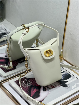 CD 30 Montaigne Amber Mini Bucket Bag Box Calfskin Latte