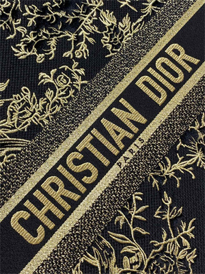 CD Large Book Tote Jardin d’Hiver Embroidery Black and Gold