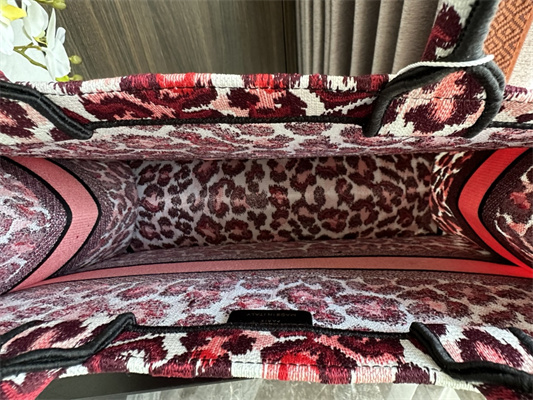 CD Large Book Tote Pink Multicolor Mizza Embroidery