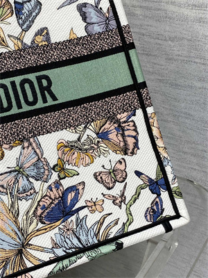 CD Large Book Tote Toile de Jouy Mexico Embroidery White Multicolor