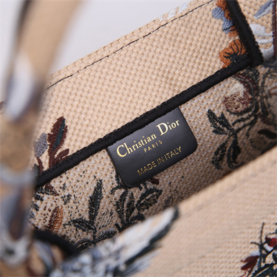 CD Large Book Tote Jardin d’Hiver Embroidery Beige Multicolor