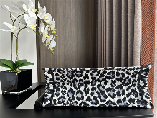 CD Medium Book Tote Black Multicolor Mizza Embroidery