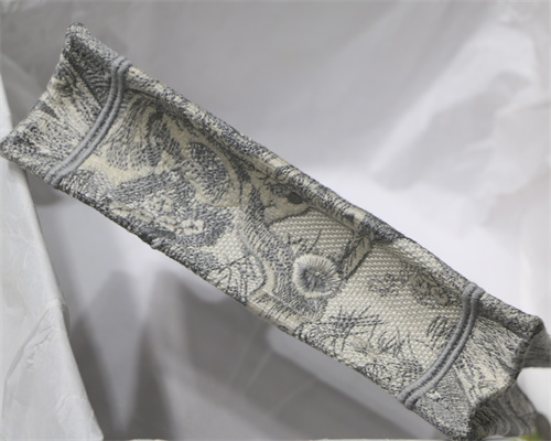 CD Mini Book Tote Toile de Jouy Embroidery Grey