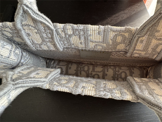 CD Mini Book Tote With Strap Grey Oblique Embroidery