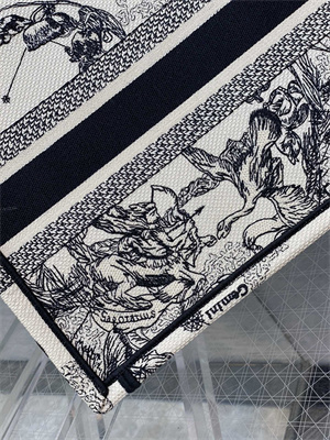 CD Small Book Tote Di.or Zodiac Embroidery Latte and Black